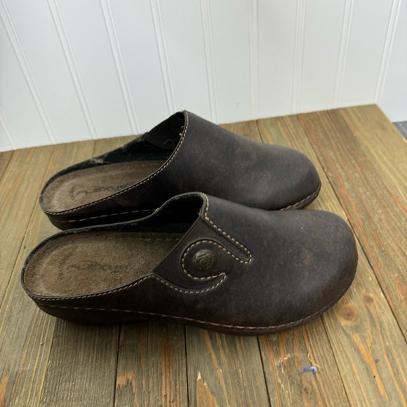 Flexus Clogs Size 38 Brown Anatomic Slip-on Casual Fall Comfort Shoes Women - Picture 3 of 9